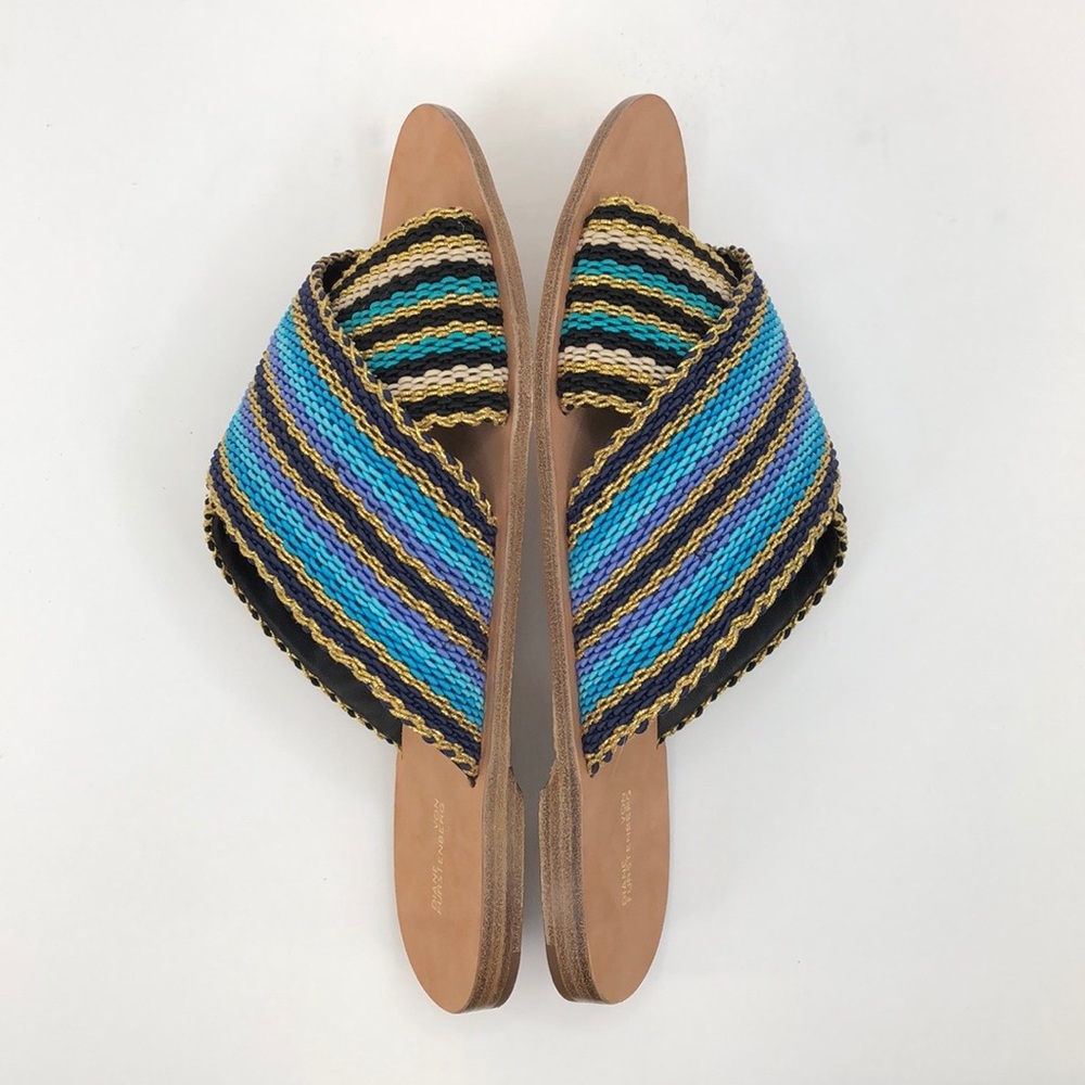 Diane Von Furstenberg Blue Cindi Slides Sandals - Picture 6 of 8
